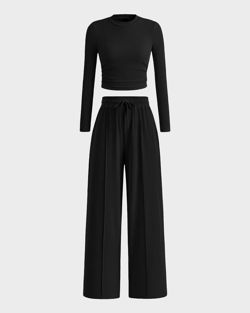 Ensemble lounge 2 pièces avec pantalon à jambes larges