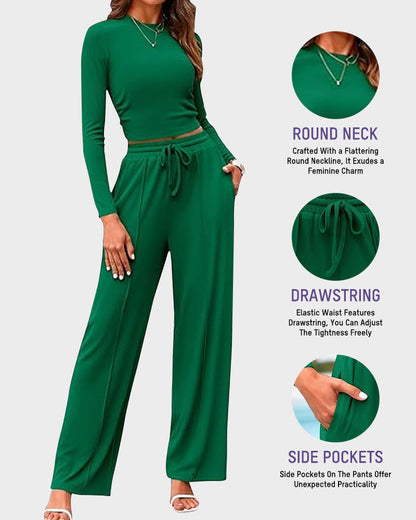 Ensemble lounge 2 pièces avec pantalon à jambes larges