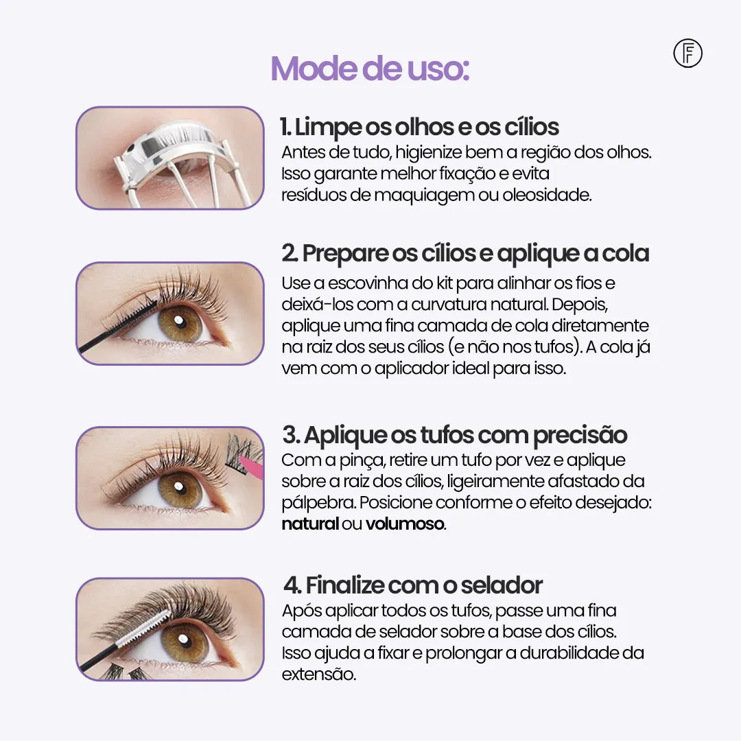 Kit de Extensão de Cílios - LadyUp™