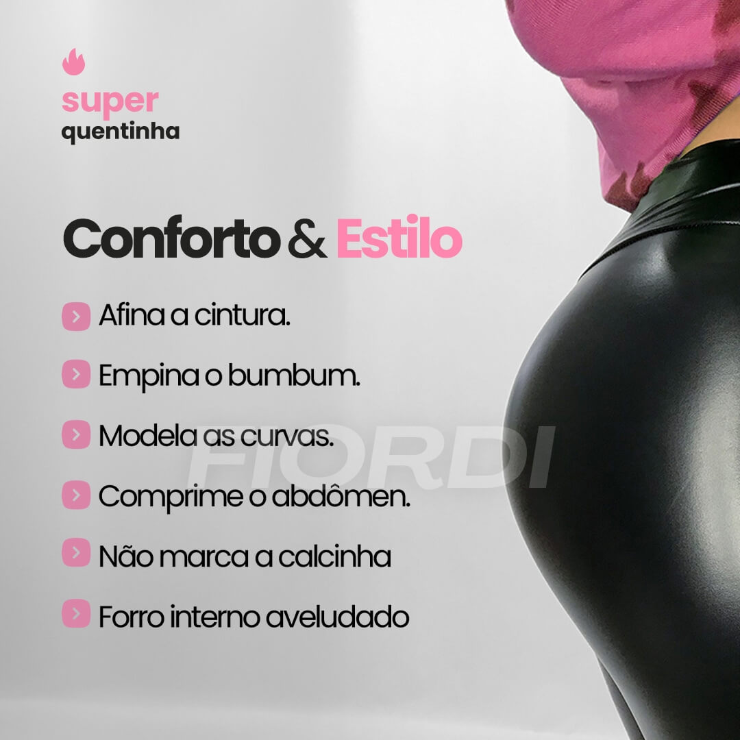 Calça de Couro Aveludada - HotLeg™ [COMPRE 1 LEVE 2] + Brinde Exclusivo