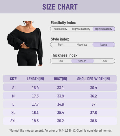 Casual Off-Shoulder Long Sleeve Asymmetrical Crop Top