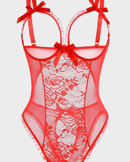 Crotchless Lace Mini Bodysuit