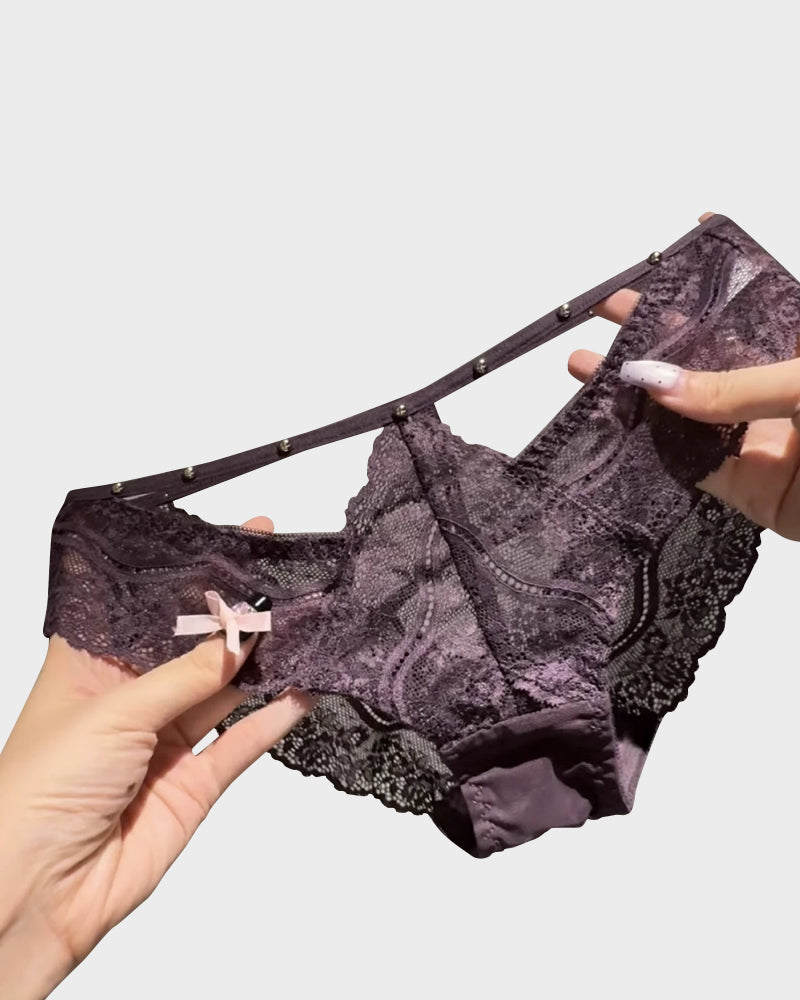 Elegant Low-Waist Lace Panties 6-Pack Gift Box