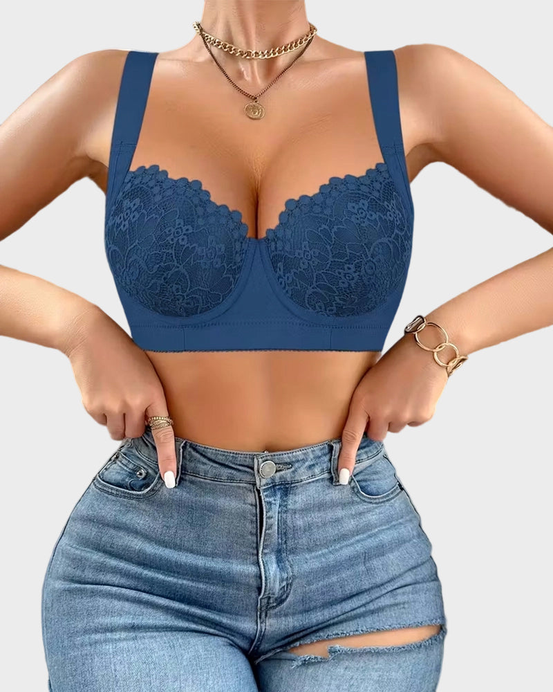Elegant Lace Push Up Underwire Bra