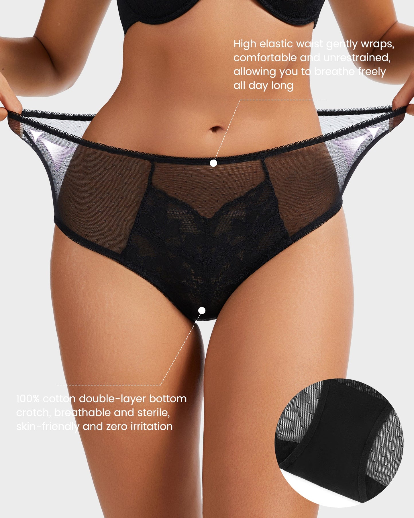 Enchant Floral Lace Brief Underwear (3 Pack)