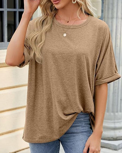 Everyday Soft Loose Tee with Short Sleeves