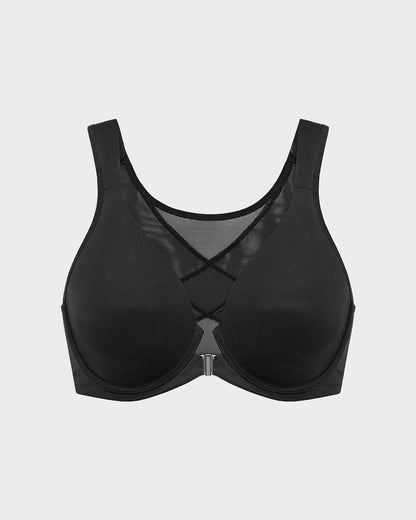 Front Closure Underwire Unlined Back Support Plunge Bra