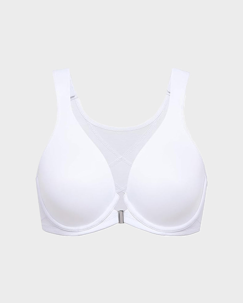 Front Closure Underwire Unlined Back Support Plunge Bra