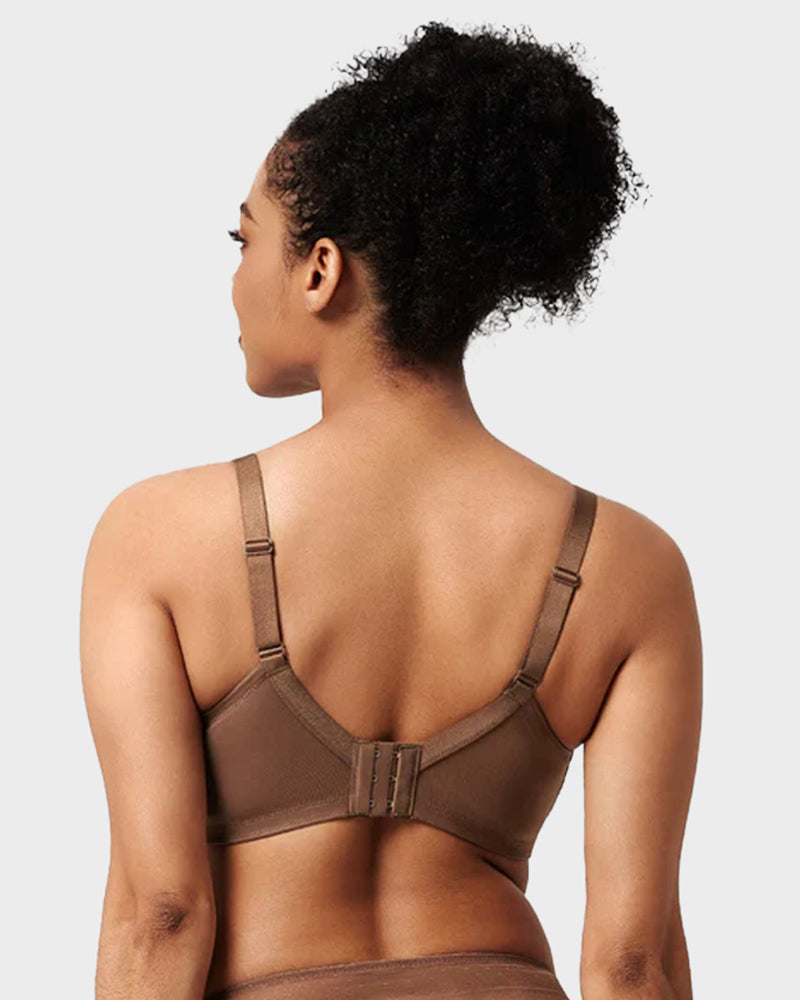 Full Coverage Lace Minimizer Bra - Petal-Coffee