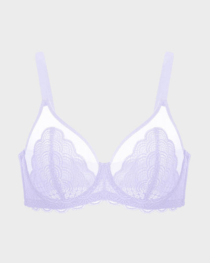 Full Coverage Lace Minimizer Bra-Purple