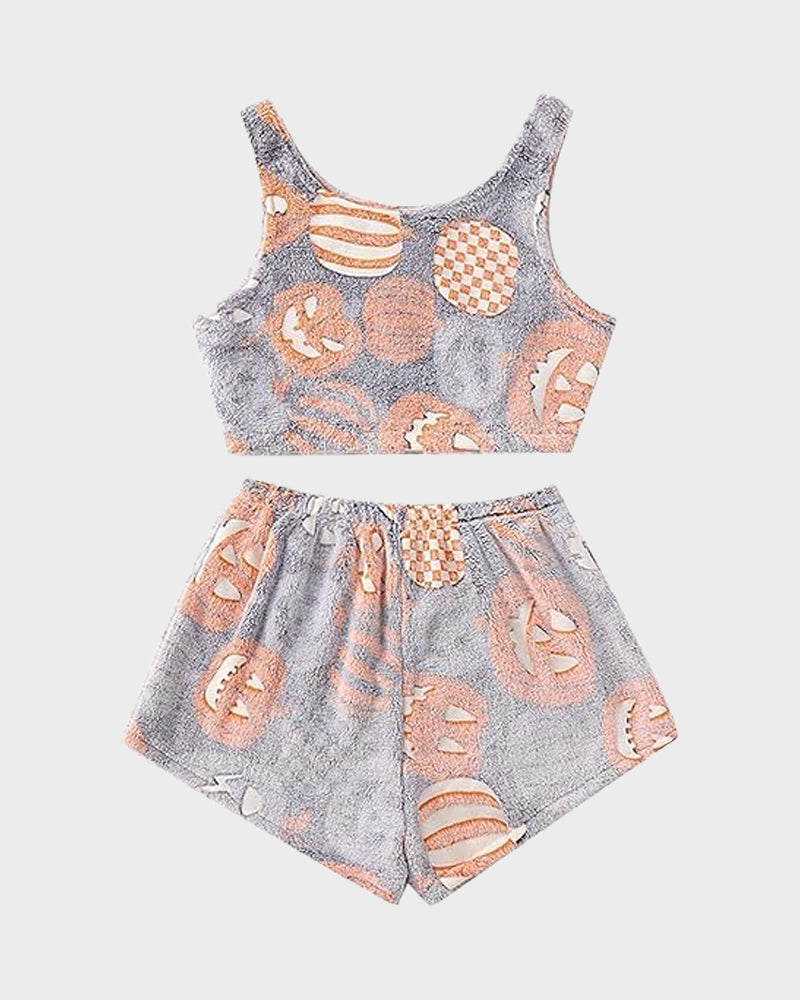 Halloween Glow-in-the-Dark Flannel Pajama Set