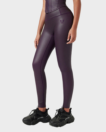 High-Waist Faux Leather Cargo Leggings