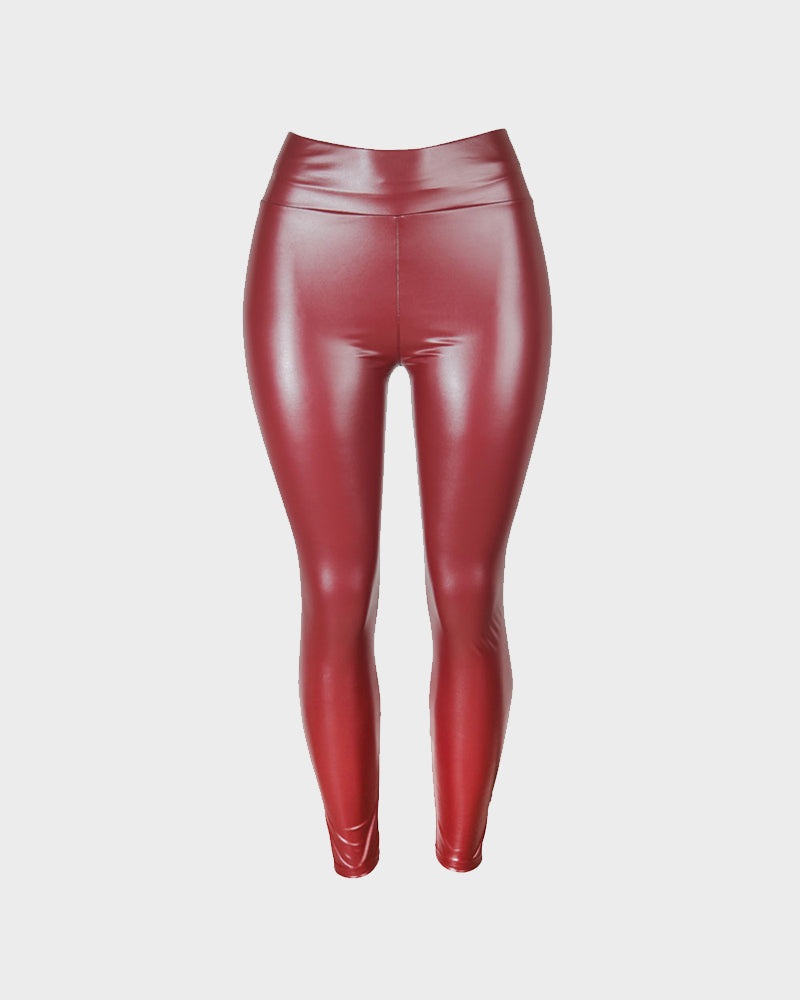 High-Waist Faux Leather Leggings
