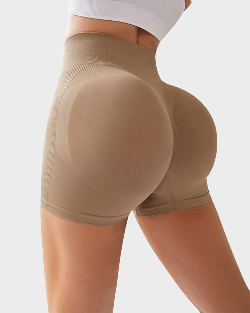 High-Waist Ribbed Butt-Lifting Shorts (4 Pack)