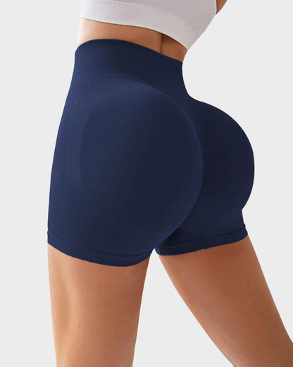 High-Waist Ribbed Butt-Lifting Shorts (4 Pack)