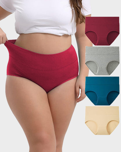 Cotton High-Waist Full Coverage Briefs (4 pack)
