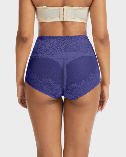 High Waist Lace V-Cut Breathable Shaping Panties (3 Pack)