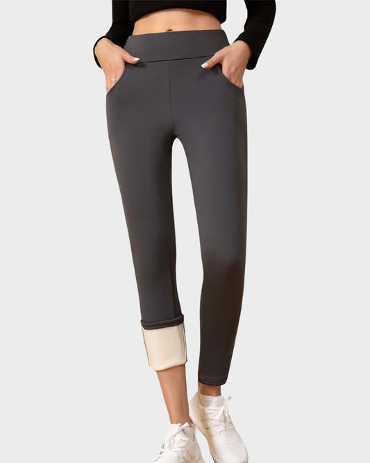 High Waist Pocket Thermal Lined Leggings