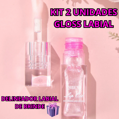 GLOSS Labial Super Brilho™ Produto Oficial + Delineador Labial de BRINDE