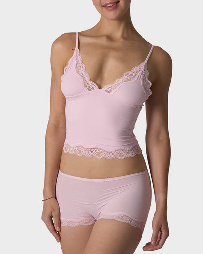 Lace Camisole & Boyshorts Lingerie Set