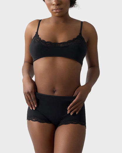 Lace Trim Wirefree Bralette & Panty Set