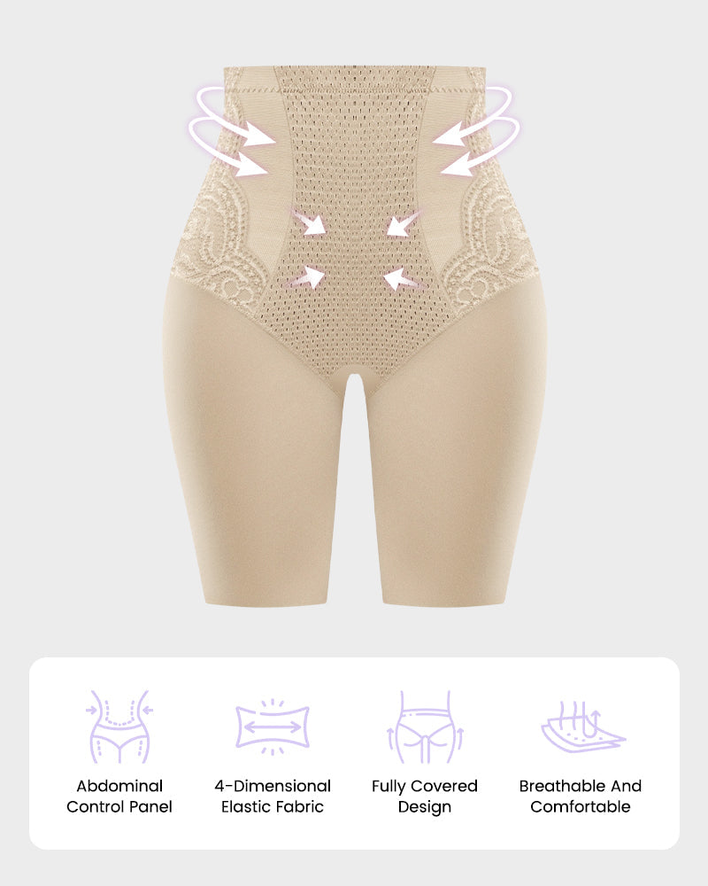 Lace High-Waisted Tummy Control Shaping Shorts(2 Pack)