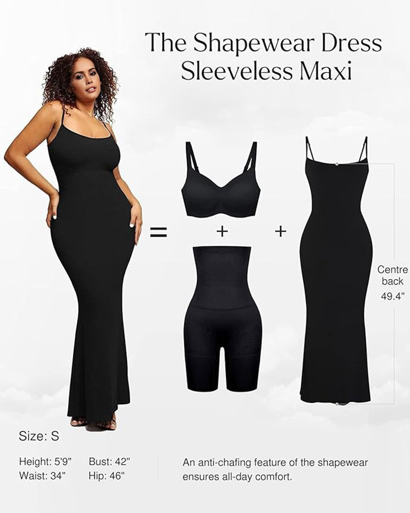 Maxi Bodycon Shapewear Dress with Built-in Bra