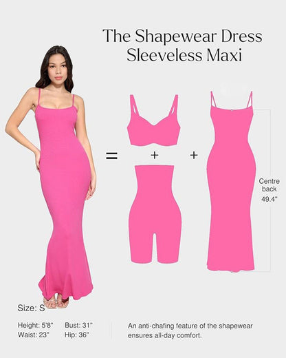 Maxi Bodycon Shapewear Dress with Built-in Bra