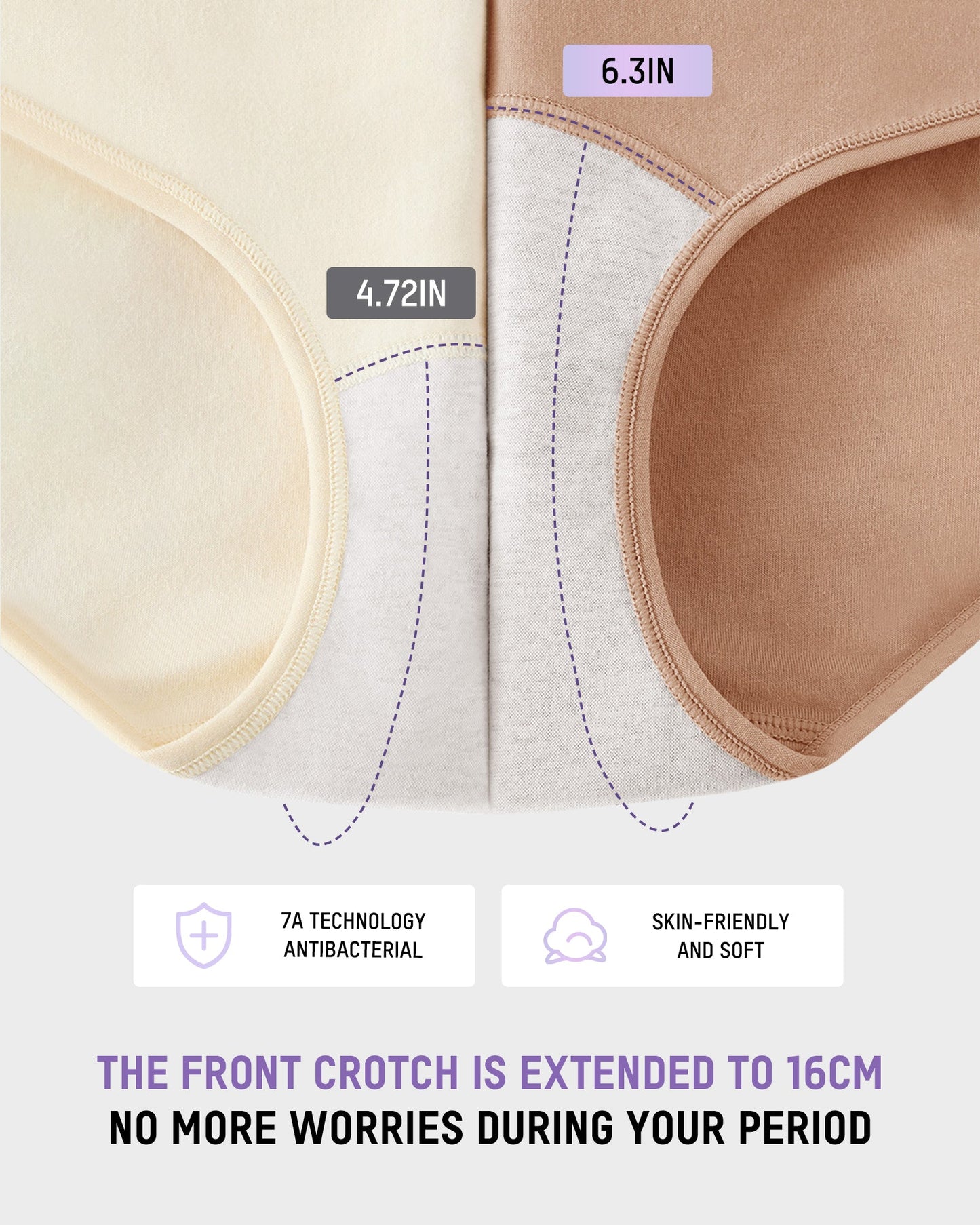 Mid-Rise Leakproof Cotton Period Panties (3 Pack)