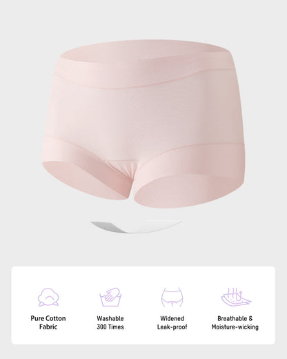 Mid-Waist Cotton Antibacterial Boxer Panties (5 Pack)