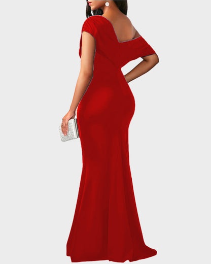 Off-Shoulder Mermaid Evening Maxi Dress