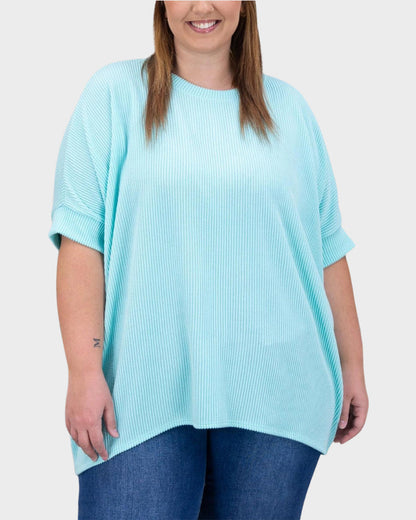 Oversized Ribbed Dolman Sleeve Top