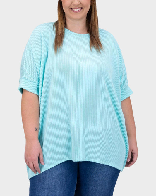 Oversized Ribbed Dolman Sleeve Top
