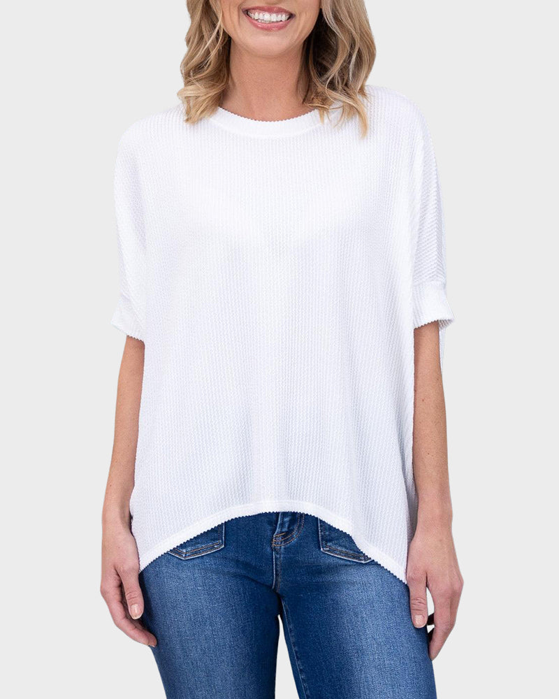 Oversized Ribbed Dolman Sleeve Top