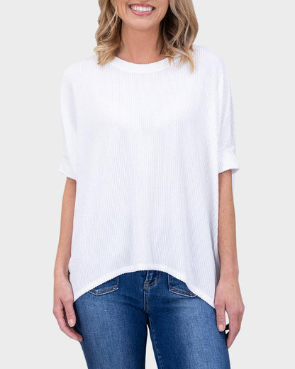 Oversized Ribbed Dolman Sleeve Top