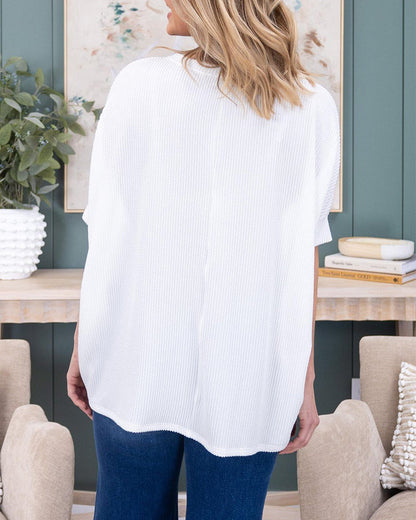 Oversized Ribbed Dolman Sleeve Top