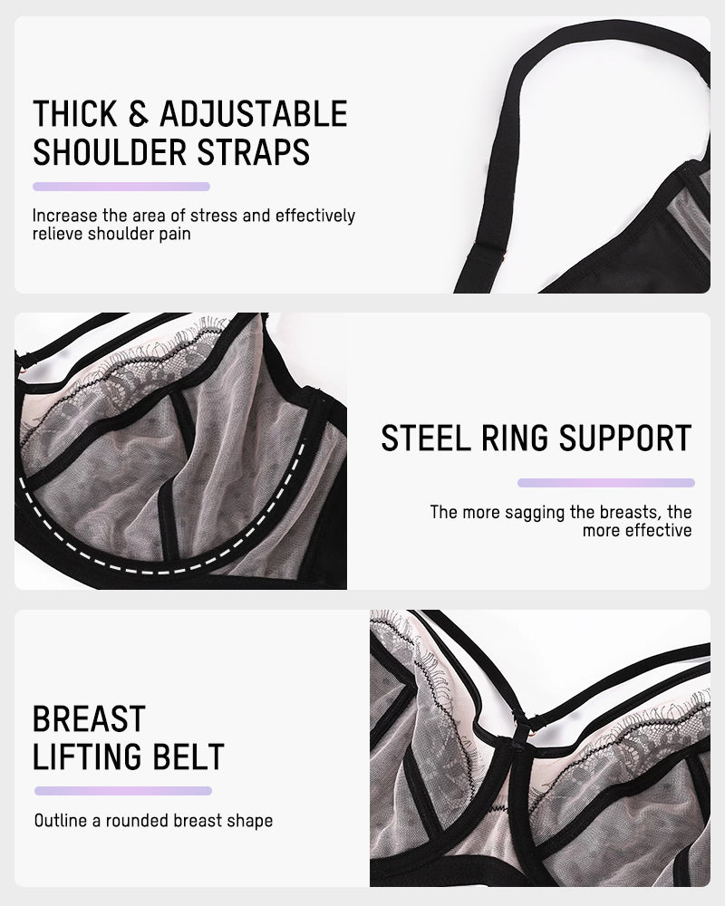 Plus Size Lace Full Coverage Minimizer Bra