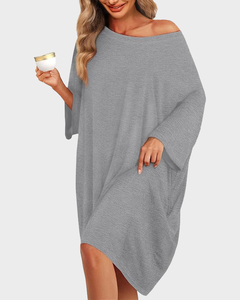 Plus Size Ultra-Soft Oversized Shirt Sleepwear with Pockets