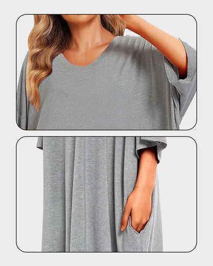 Plus Size Ultra-Soft Oversized Shirt Sleepwear with Pockets