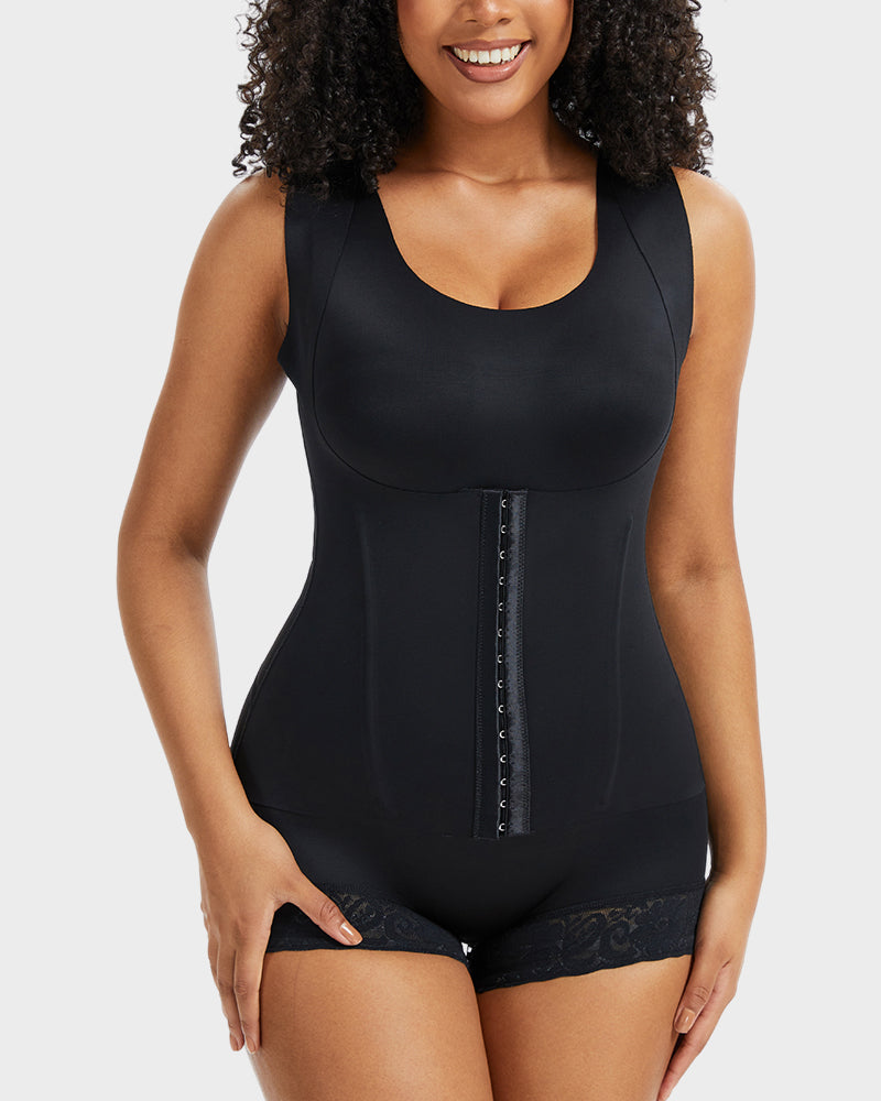 PowerMesh Double-Layer Tummy Control Bodysuit Shapewear
