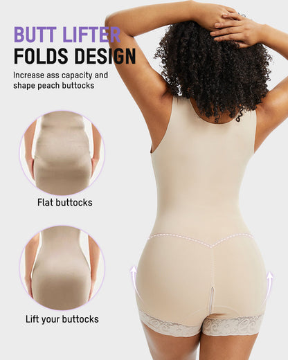 PowerMesh Double-Layer Tummy Control Bodysuit Shapewear
