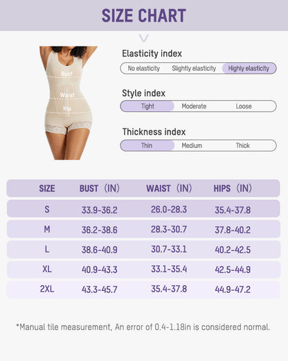 PowerMesh Double-Layer Tummy Control Bodysuit Shapewear