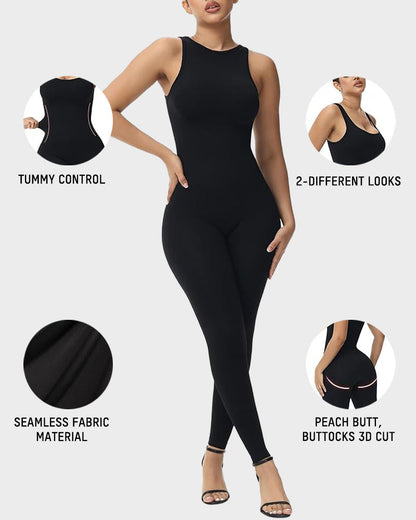 Reversible High Neck & Square Neck Jumpsuit