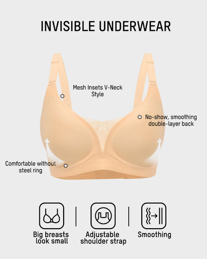 Soutien-gorge invisible et fin avec panneaux en maille sans coutures
