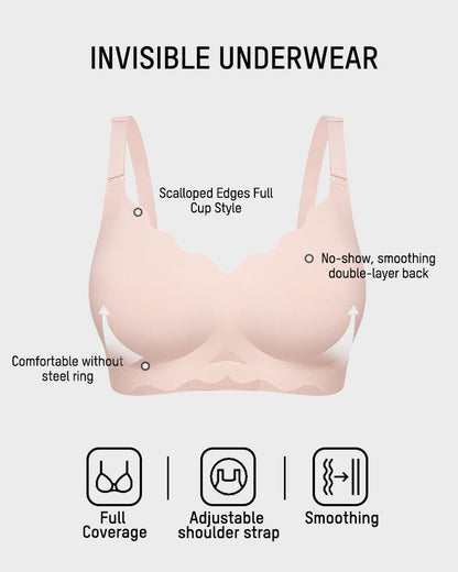Seamless Wireless Scalloped Edge Jelly Bra
