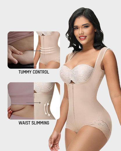 Seamless Zip-Front Full Body Corset Shaper