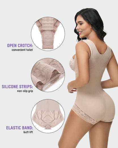 Seamless Zip-Front Full Body Corset Shaper