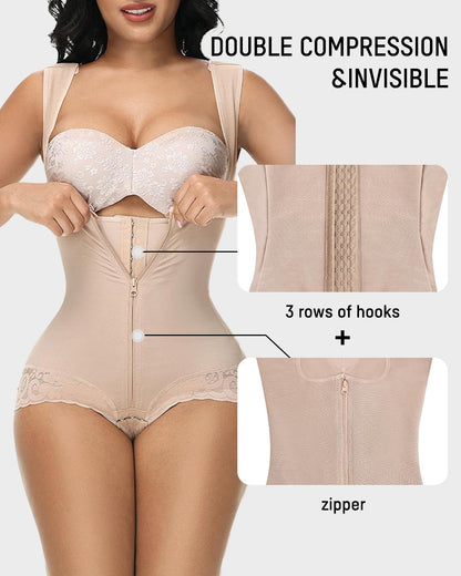 Seamless Zip-Front Full Body Corset Shaper