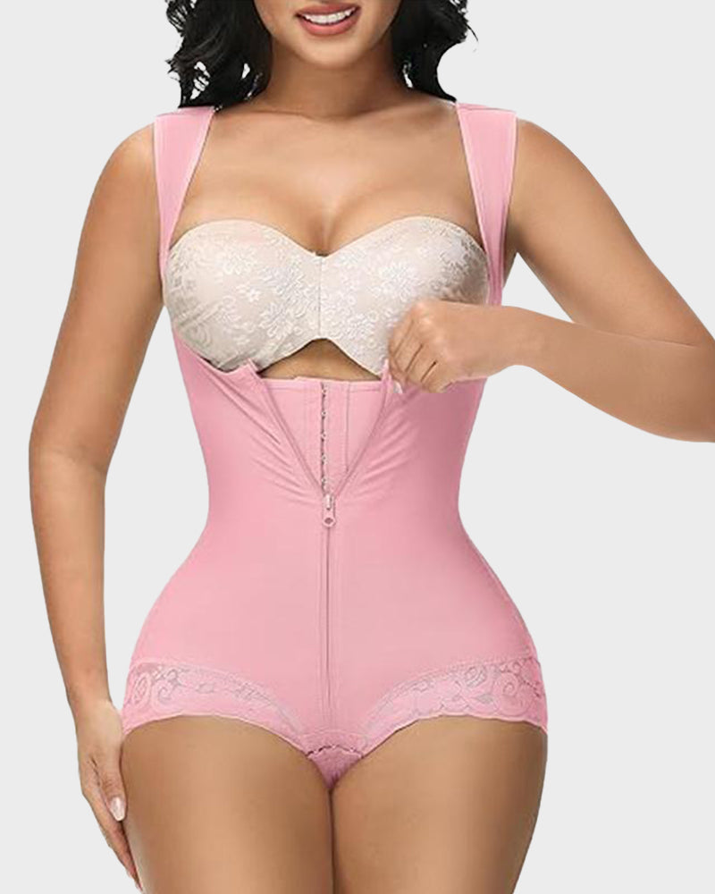 Seamless Zip-Front Full Body Corset Shaper
