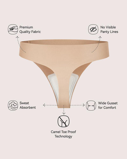 Seamless Invisible Comfort Thongs (5 Pack)